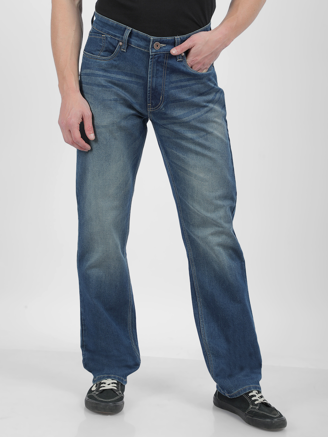 Numero Uno Men Faded Blue Jeans